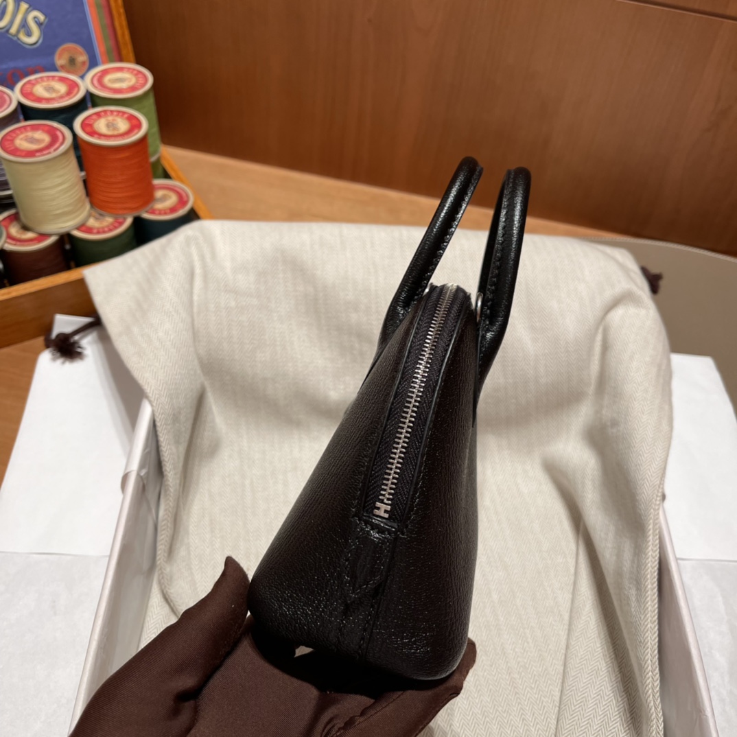 에르메스 미니 볼리드18 블랙 은장 염소가죽